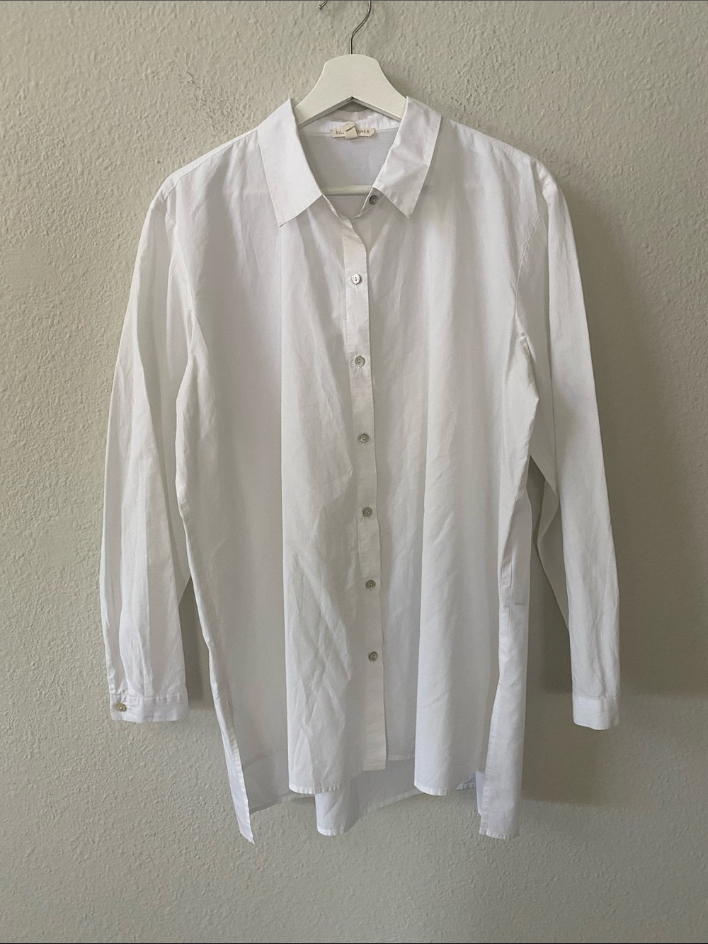 Eileen Fisher organic cotton Classic White Button-Down Dress Shirt medium